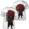 Men Samurai Shirt White Premium 3D Printed Personalized Samurai Warrior Shirts MEI