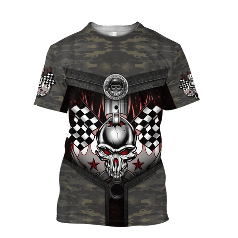 Men Racing Shirt Black Customize Name Motorcycle Racing 3D All Over Printed Unisex Shirts Born For Speed