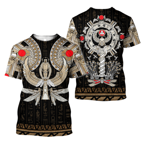 Ancient Egypt ver2 Painting Pattern 3D Tattoo Combo T-Shirt Short