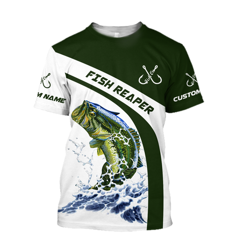 Men Fishing Shirt Custom name Bass fishing design 3d print shirts