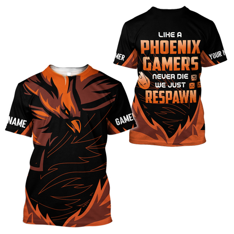 Men Tattoo Shirt Black Yellow Premium Phoenix Gamers Tattoo Personalized Name 3D Printed Unisex Shirts SN03052101