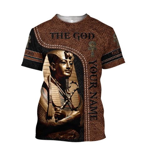 Egyptian Shirt Brown Custom name Pharaoh The God Ancient Egypt 3D design print shirts