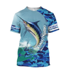Custom name Marlin Fishing Camo 3D Design print shirts