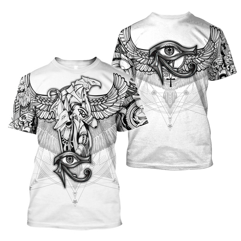 Egyptian Shirt Egyptian Gods Ancient Tattoo white ver unisex 3d print shirts