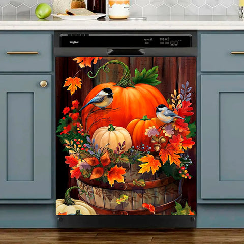 Thanksgiving Autumn Pumpkin Kitchen Dishwasher Cover Decor Art Housewarming Gifts Home Decorations ND