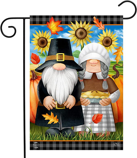 Thanksgiving Gnomes Double Sided Garden Flag For Outdoor Yard Decoration Home Decor ND