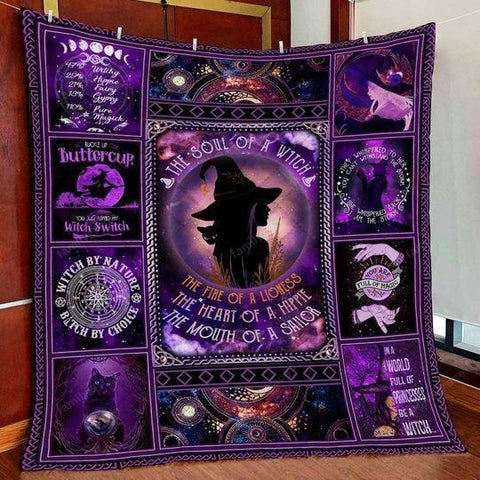 Halloween The Soul Of A Witch Quilt Blanket Comforter Bedding Home Decoration ND
