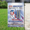 September 11th Never Forget Flag White, Patriot Day Flag, Patriot Flag, American Patriot Anniversary Flag