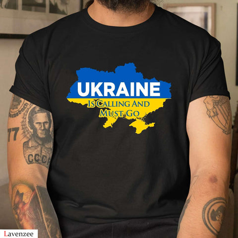 Ukraine Is Calling And I Must Go Ukraine Map T-shirt Ukraine Support Shirt Ukraine Strong Shirt HN