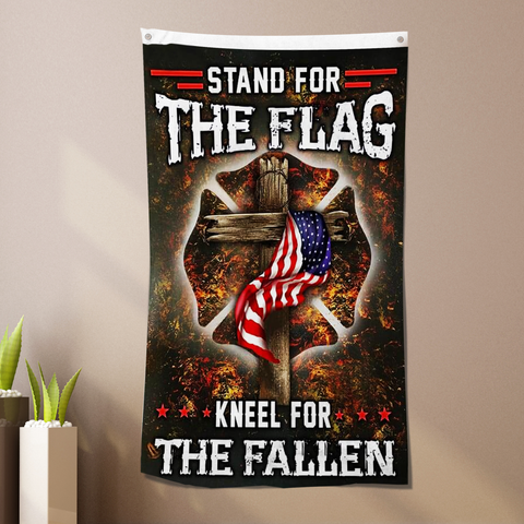 Stand for the Flag Kneel for the Fallen Vertical Flag