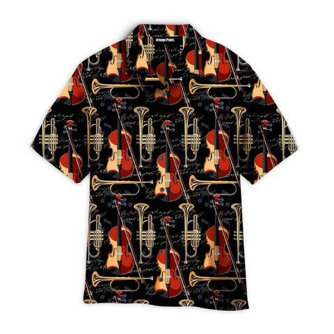 Violin With Trumpet Instruments Hawaiian Shirt Summer Beach Clothes Outfit For Men Women ND