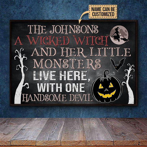 Wicked Witch Monsters And Devil Hanging Halloween Custom Poster, Wall Art, Halloween Decor