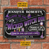 Witch Inn Black Cat Stay For A Spell Black Custom Classic Metal Signs, Witch Decor, Witchy, Goth, Witch Sign, Halloween Sign, Halloween Gift