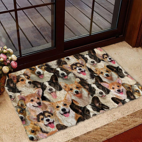 A Bunch Of Welsh Corgies Doormat gift for Welsh Corgy dog lover Doormat