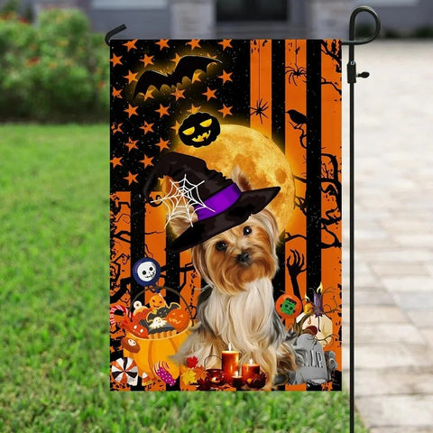Yorkshire Terrier Double Sided Halloween Garden Flag For Outdoor Yard Decoration Home Decor ND