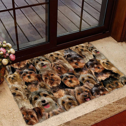 A Bunch Of Yorkshire Terriers/Yorkie Doormat gift for Yorkshire Terrierdog lover Doormat