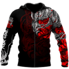 Samurai Hoodie Red Premium 3D Printed Samurai Tattoo Hoodie MEI