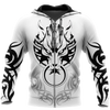 Men Tattoo Hoodie White Premium Tribal Tattoo Fenrir Wolf 3D Printed Unisex Shirts