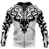 Men Tattoo Hoodie White Premium Tribal Tattoo Bulls 3D Printed Unisex Shirts