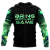 Men Tattoo Hoodie Black Green Premium Gaming Tattoo Personalized Name 3D Printed Unisex Shirts Pi03052101