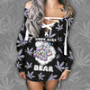 Don't Care Bear Weed Lace-up Dress TL