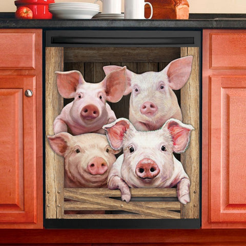 Pigs In Barn Dishwasher Cover Kitchen Decor Farmhouse Decorations HT