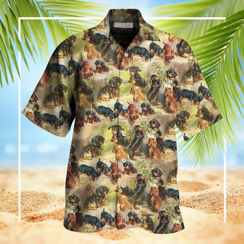 Dachshund Pattern Aloha Hawaiian Shirt