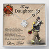 To My Daughter Message Card Necklace Firefighter Dad Gifts for Daughter Birthday Gifts HN