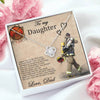 To My Daughter Message Card Necklace Firefighter Dad Gifts for Daughter Birthday Gifts HN