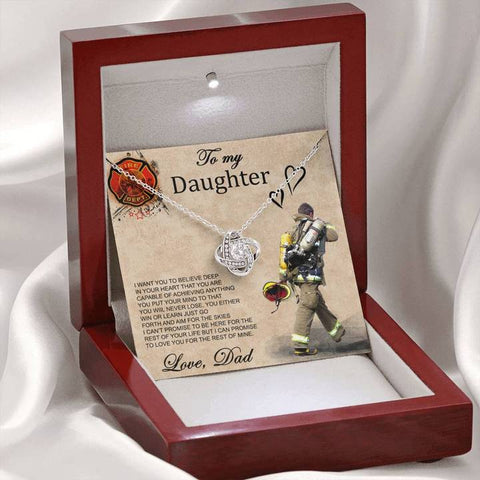 To My Daughter Message Card Necklace Firefighter Dad Gifts for Daughter Birthday Gifts HN