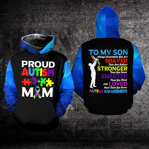 Proud Autism Mom Hoodie To My Son Autism Awareness Hoodie Autism Awareness Gift For Mom HT