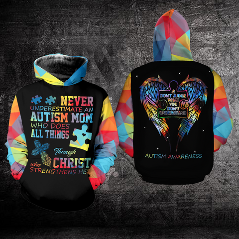 Never Underestimate An Autism Mom Hoodie Autism Awareness Hoodie Autism Awareness Gift For Mom HT