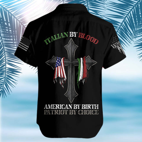 American Patriot Shirt Black Italian By Blood Sunny Hawaii Shirt TTM Patriot Gift Idea Hawaiian Shirt