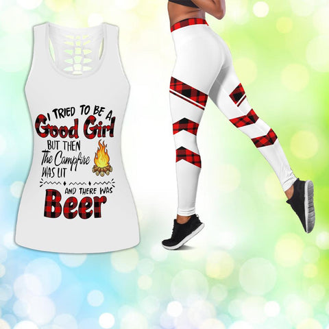 I tried a good girl  tank top & legging beer & wine