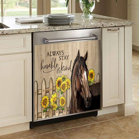 Horse Sunflower Decor Kitchen Dishwasher Cover