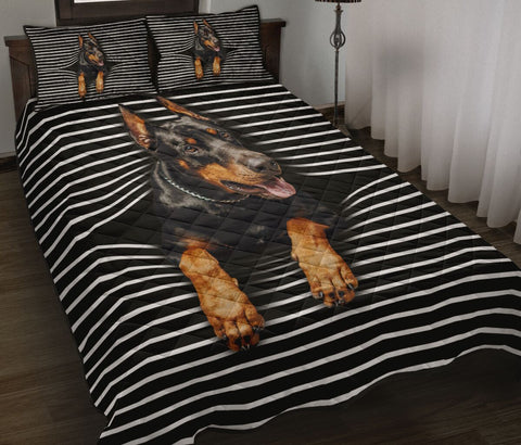 DOBERMAN - QUILT BEDDING SET TT012, Gift for Doberman Lover Dog Lover