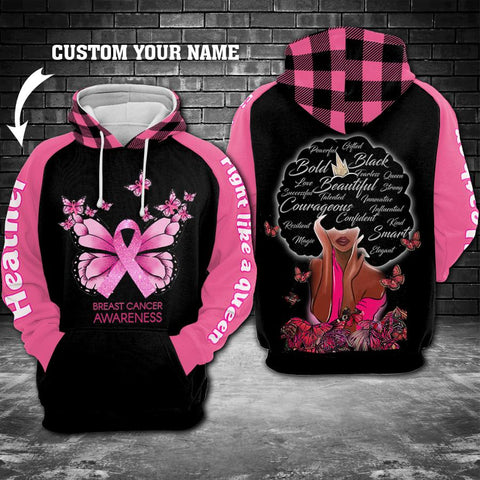 Breast Cancer Fight Like a Queen Hoodie 3D