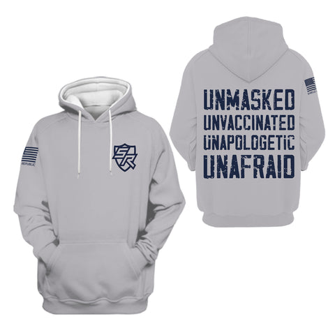 Unmasked Unvaccinated Unapologetic Unafraid Shirt Hoodie, Zip-up Hoodie Unmasked Apparel HN