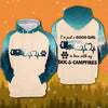 Camping Lovers A Good Girl In Love With Dog And Campfire Hoodie