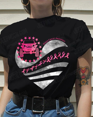 Women Shirt Pink, Breast Cancer Awareness Shirt, Jeep Pink Ribbon Shirt