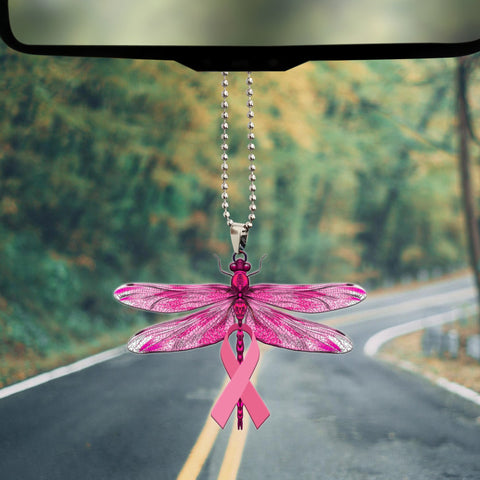 Breast Cancer Dragonfly Ornament