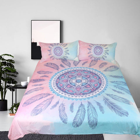Pink & Blue Mandala Bedding Set