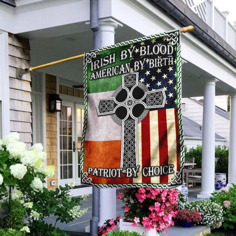 Irish By Blood American By Birth Flag Irish Celtic Cross Flag St Patrick's Day Decorations HT