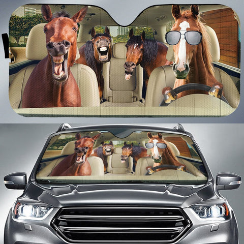 DRIVING HORSES AUTO SUN SHADE, Horse Gift Idea, Gift for Horse lovers, Horse Thanksgiving Gift