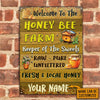 Honey Bee Welcome To The Farm Custom Classic Metal Signs