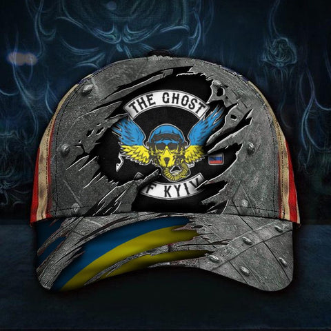 The Ghost Of Kyiv Hat USA Support Ukraine Hat American Stand With Ukraine Merchandise Ukraine Support Ukrainian Lovers HT
