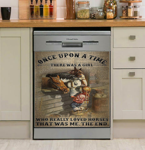 There Was A Girl Who Really Loved Horses Decor Kitchen Dishwasher Cover