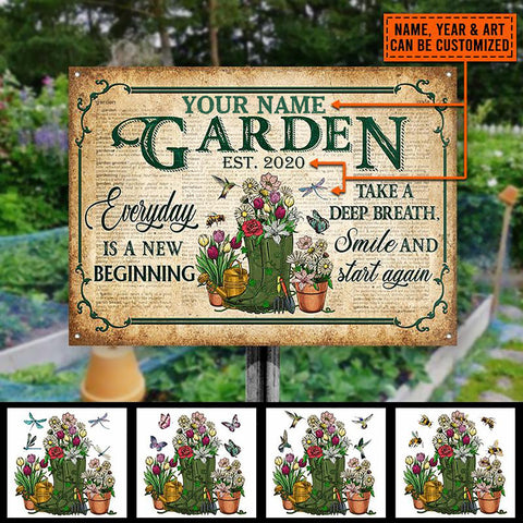 In the Garden, Everyday is a new day - Custom Classic Metal Sign