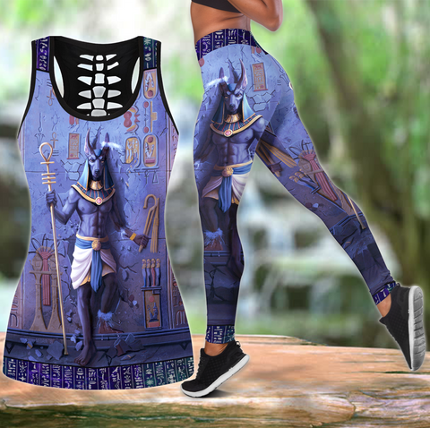 Women Tank Top Anubis God Blue Ancient Egypt Combo Legging Tank