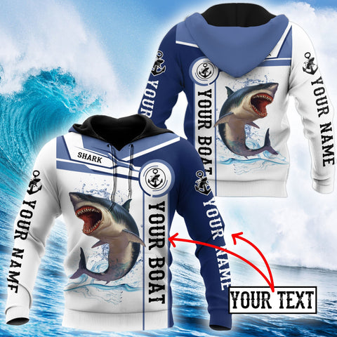 Custom name Shark fishing Catch and Release 3D Design print shirts
